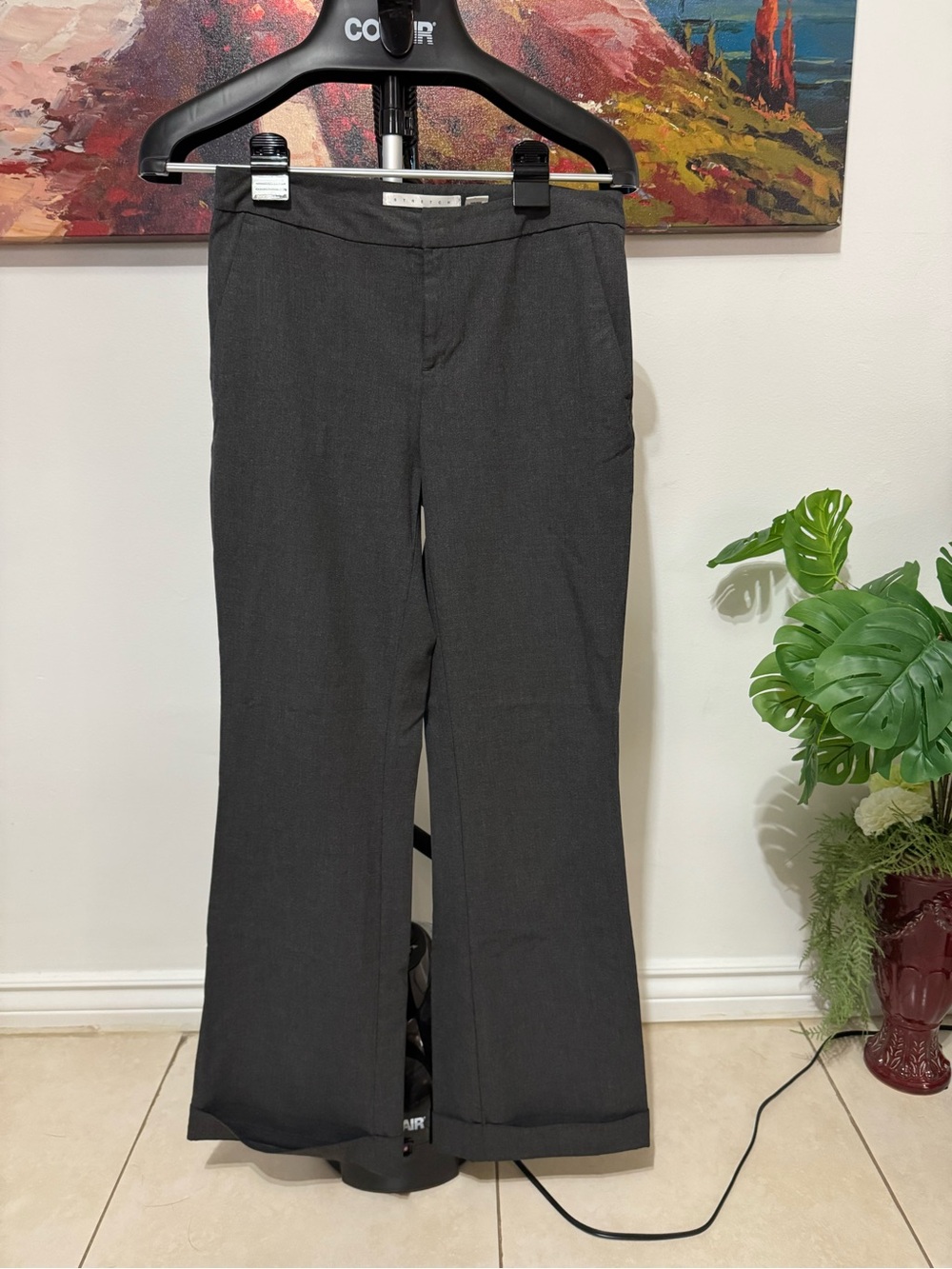 Old Navy Dark Gray Straight-Leg Dress Pants